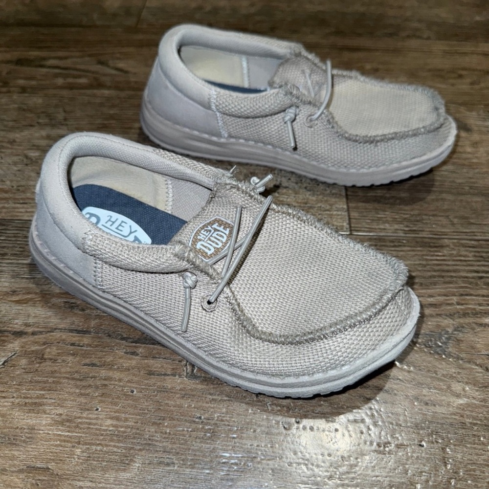 Hey Dude khaki canvas mesh slip ons / 1-2